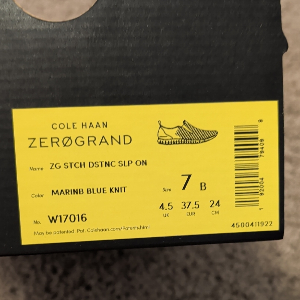 Cole Haan Zerogrand Marin Blue Knit Slip-Ons